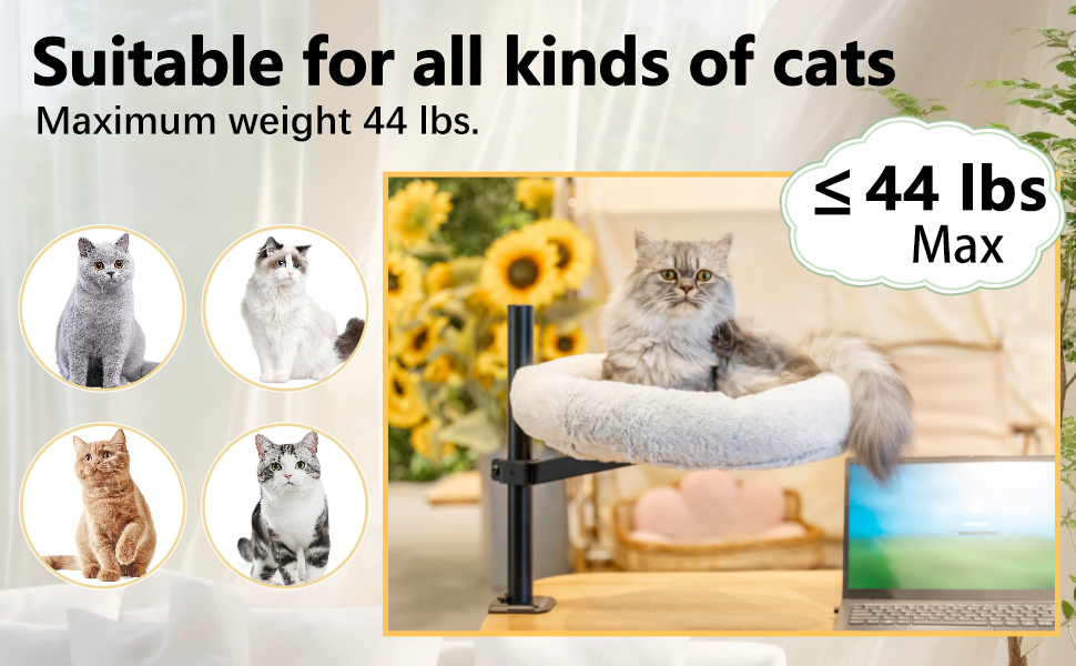 Cat Desk Bed, Cat Hammock for Desk, Desk Pet Nest Cat Bed for Indoor Cats, Comfortable Soft Cat Bed