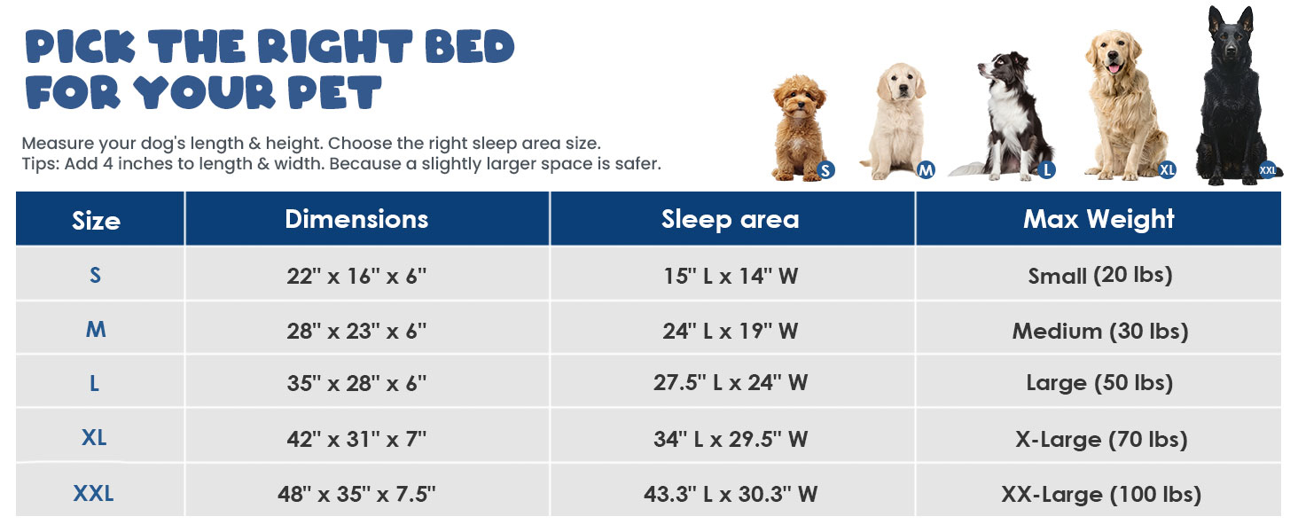 There are 5 sizes for your pet: S, M, L, XL, XXL