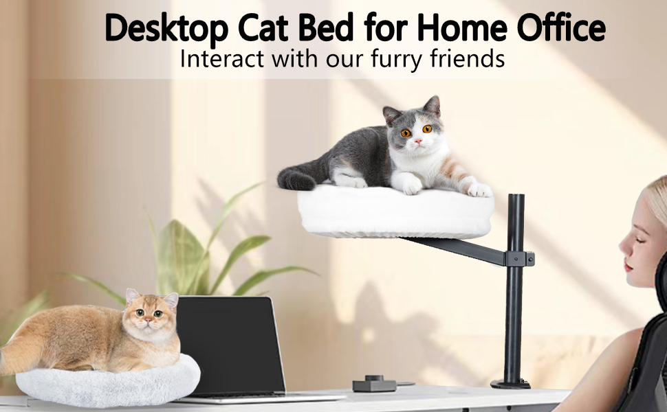 Cat Desk Bed, Cat Hammock for Desk, Desk Pet Nest Cat Bed for Indoor Cats