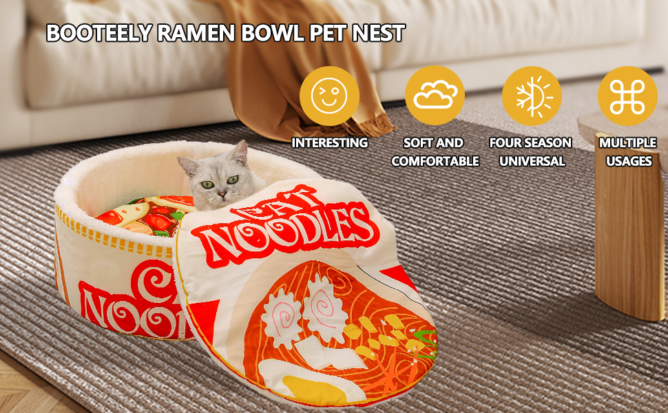 This is an interesting, soft and comfortable and all-season general noodle bowl shaped pet bed