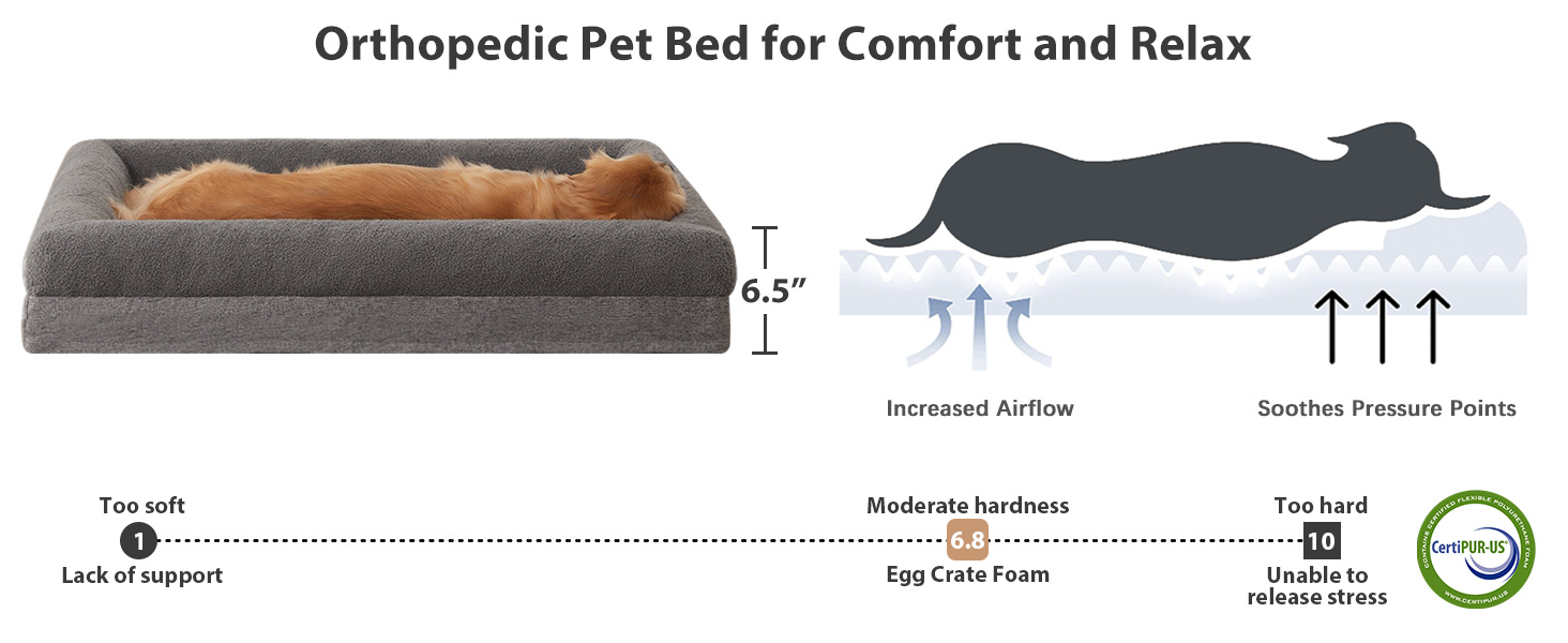 Memory foam large dog bed gives dogs great orthopedic support