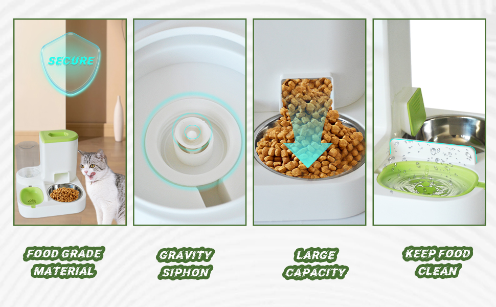 Gravity Pet Feeder and Water Dispenser Set
