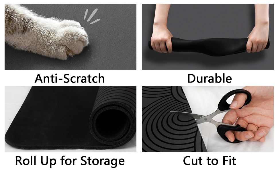 Anti-Scratch; Roll Up for Storage; Durable; Cut to Fit